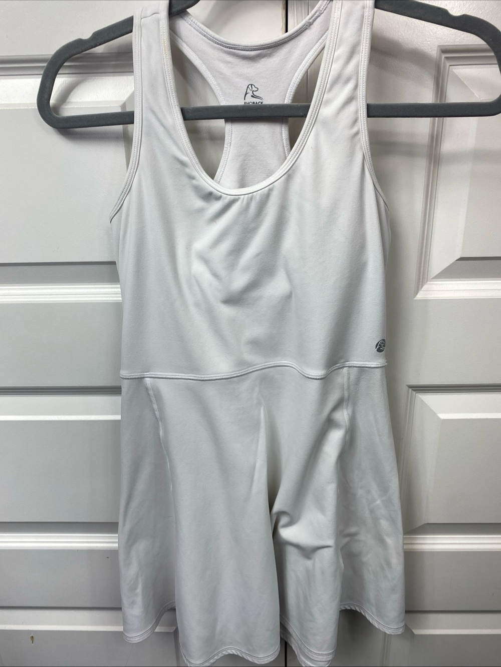 Rhoback Everyday Active Dress Womens XS White Racerback Built-in Bra Athletic